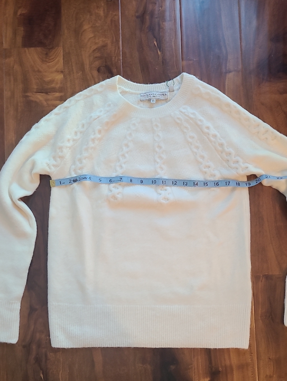 Holland Cooper Astoria Half Cable Knit Sweater In Oyster - Picture 8 of 11